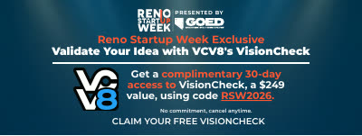 Digital banner format of the VCV8 Reno Startup Week campaign creative