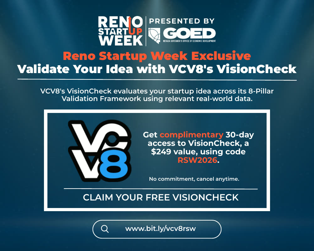 Horizontal VCV8 Reno Startup Week campaign creative